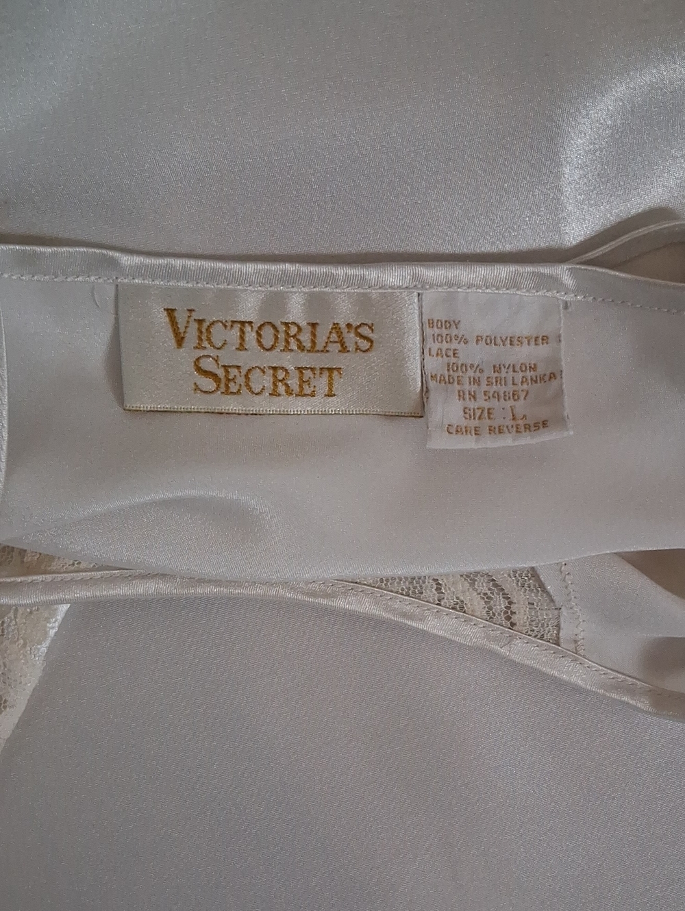 Victoria's Secret White Floral Lace Trim Slip Mini Dress Women's Lingerie Large - Picture 12 of 16